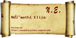 Némethi Eliza névjegykártya
